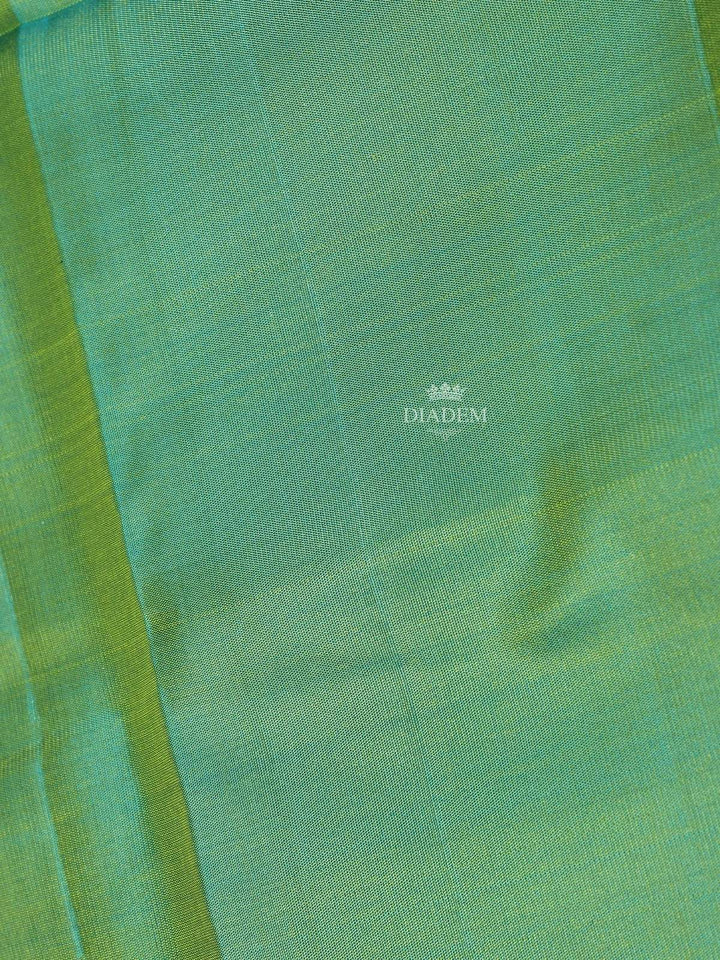 Light Green Soft Silk Saree with Plain Body Design on the Body and without Border - Diadem