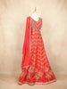 Red Pink Partywear Gown with Sequins and Embroidery