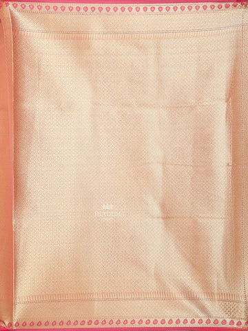 Pink Art Silk Saree with Vine leaf Motif on the Body with Designed Border - Diadem