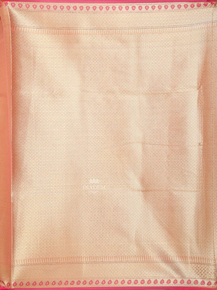 Pink Art Silk Saree with Vine leaf Motif on the Body with Designed Border - Diadem