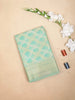 Light Green Art Silk Saree with Floral and Thread Design on the Body with Zari Border