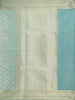 Teal Blue Art Silk Saree with Checks Design on the Body with Designed Zari Border