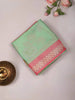 Green Semi Tussar Silk Saree with Floral Design on the Body with Border