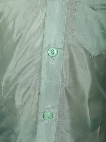 Mint Green Silk Dhoti With Matching Half Sleeve Shirt - Diadem