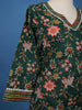 Dark Green Floral Designed Cotton Salwar Suit - Diadem