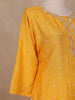 Mustard Yellow Embroidered Polka Dot Straight Cut Salwar Suit
