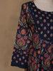 Navy Blue Floral Design Printed Cotton Salwar Suit - Diadem