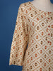 Cream Abstract Designed Casual Cotton Kurti