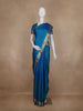 Teal Blue Small Butta Woven Kanchipuram Silk Saree with Zari Border