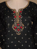 Black  Floral Designed Silk Salwar Suit