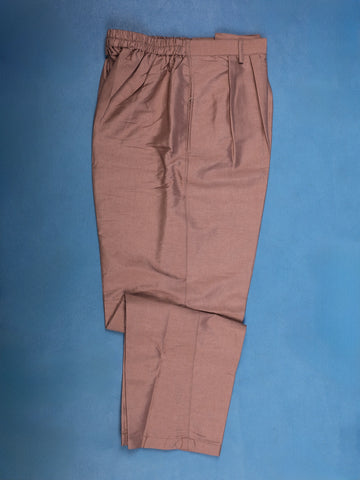 Cocoa Brown Floral Embroidered Brocade Kurta Pyjama - Diadem