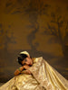 Gold Sequence And Floral Embroidery Bridal Banarasi Silk Saree
