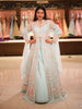 Light Blue Floral Zardozi Embroidered Design Net Mastani Lehenga with Dupatta