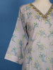 Lavender Floral Printed Cotton Salwar Suit