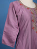 Light Purple Floral Designed Cotton Anarkali Salwar Suit - Diadem