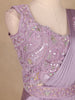 Lavender Embroidery Lyrca Ready To Wear Saree with Designer Blouse