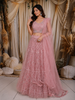 Soft Blush Pink Heavy Sequins Embroidered Design Net Lehenga With Net Dupatta
