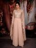 Blush Nude Pink Floral Zari Embroidered Design Georgette Skirt Top