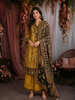 Mustard Yellow Floral Printed Design Cotton Straight Cut Salwar Suit with Dupatta