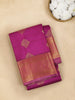 Purple Leaf Motif Pure Kanchipuram Silk Saree - Diadem