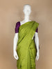 Leaf Green Floral Design Pure Kanchipuram Silk Saree - Diadem