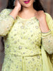 Light Green Floral Designed Georgette Sharara Salwar Suit
