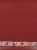 Red Abstract Designed Cotton Fancy Saree