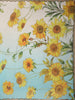 Sky Blue Sun Flower Designed Satin Fancy Saree
