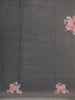 Ivory with Blue Stripes and Floral Printed Organza Designer Saree - Diadem