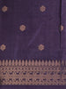 Purple Floral Design Semi Tussar Silk Saree