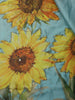 Sky Blue Sun Flower Designed Satin Fancy Saree