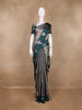 Grey Floral And Stripes Designed Semi Tissue Saree - Diadem