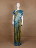 Olive Green Floral Motif Design Kanchipuram Silk Saree - Diadem