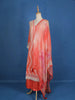 Light Orange Floral Printed Cotton Salwar Suit - Diadem