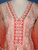 Light Orange Floral Printed Cotton Salwar Suit - Diadem