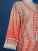 Light Orange Floral Printed Cotton Salwar Suit - Diadem