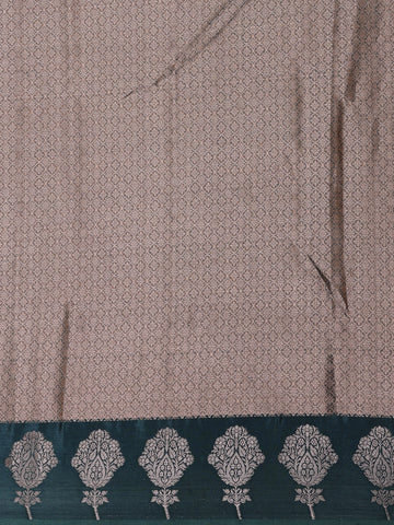 Grey Floral And Stripes Designed Semi Tissue Saree - Diadem