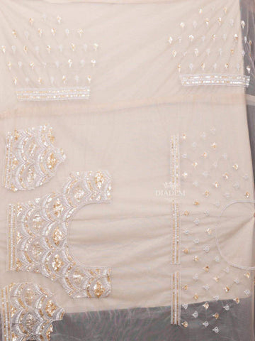 Light Brown Semi Stitched Lehenga Adorned with Sequins and Beads Design with Dupatta - Diadem