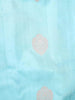 Teal Blue Pure Kanchipuram Bridal Silk Saree with Zari Butta on the Body with Zari Border - Diadem