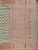 Olive Green Chanderi Silk Saree with Small Floral Design on the Body with Contrast Border