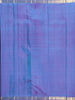 Blue Green Dual Tone Pure Kanchipuram Bridal Silk Saree with Stripes on the body and Contrast Zari Border