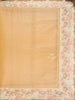 Light Orange Semi Banarasi Saree with Plain Body and Floral Embroidery Border - Diadem