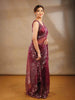 Deep Wine Bridal Organza Saree With Full Sequins Floral Design