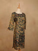 Bottle Green Cotton Kurti Top Adorned with Leaf and Floral Design Prints Without Dupatta - Diadem