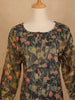 Bottle Green Cotton Kurti Top Adorned with Leaf and Floral Design Prints Without Dupatta - Diadem
