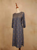 Dark Grey Cotton Kurti Top Adorned with Design Prints, Without Dupatta