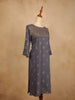 Dark Grey Cotton Kurti Top Adorned with Design Prints, Without Dupatta