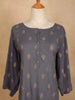 Grey Cotton Kurti Top Adorned with Design Prints, without Dupatta