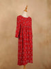 Red Cotton Kurti Top Adorned with Floral Design Prints, Without Dupatta - Diadem