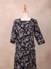 Black Kurti Adorned with Thread work and Floral Print Design and without Dupatta